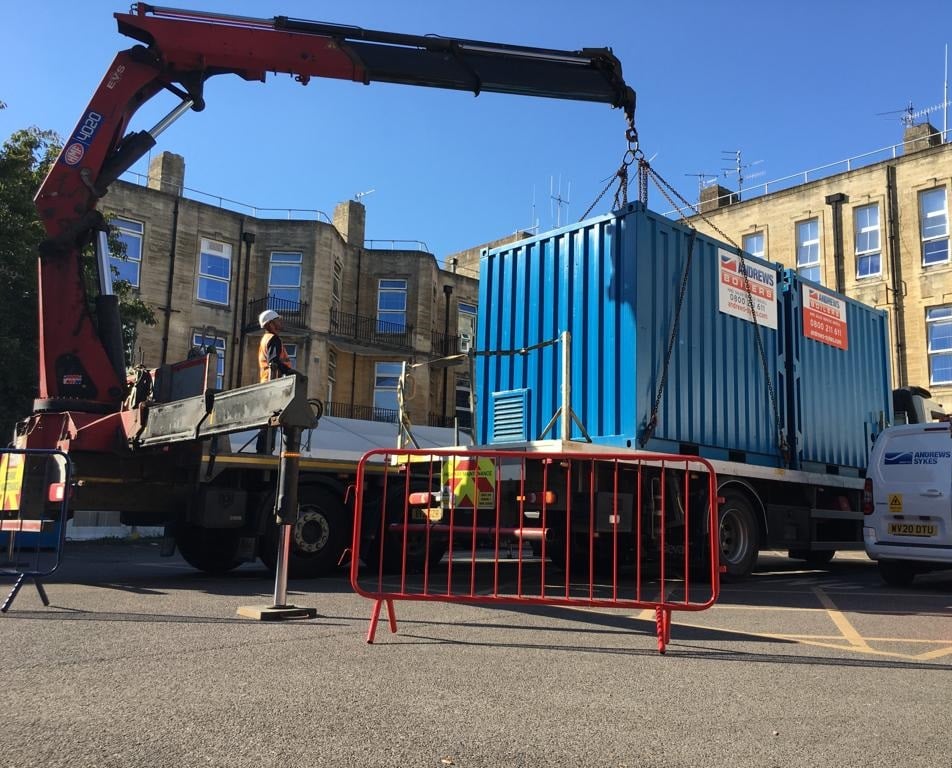 Emergency boiler installation at Bath hospital by Andrews Boilers to restore heating and hot water services