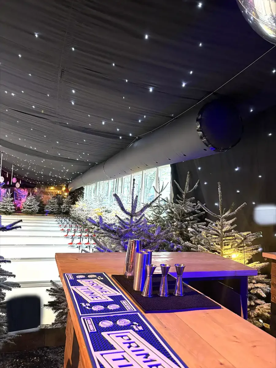 Bespoke marquee heating hire delivering safe, even warmth inside a large winter event marquee in London using indirect-fired heating and discreet ducting.