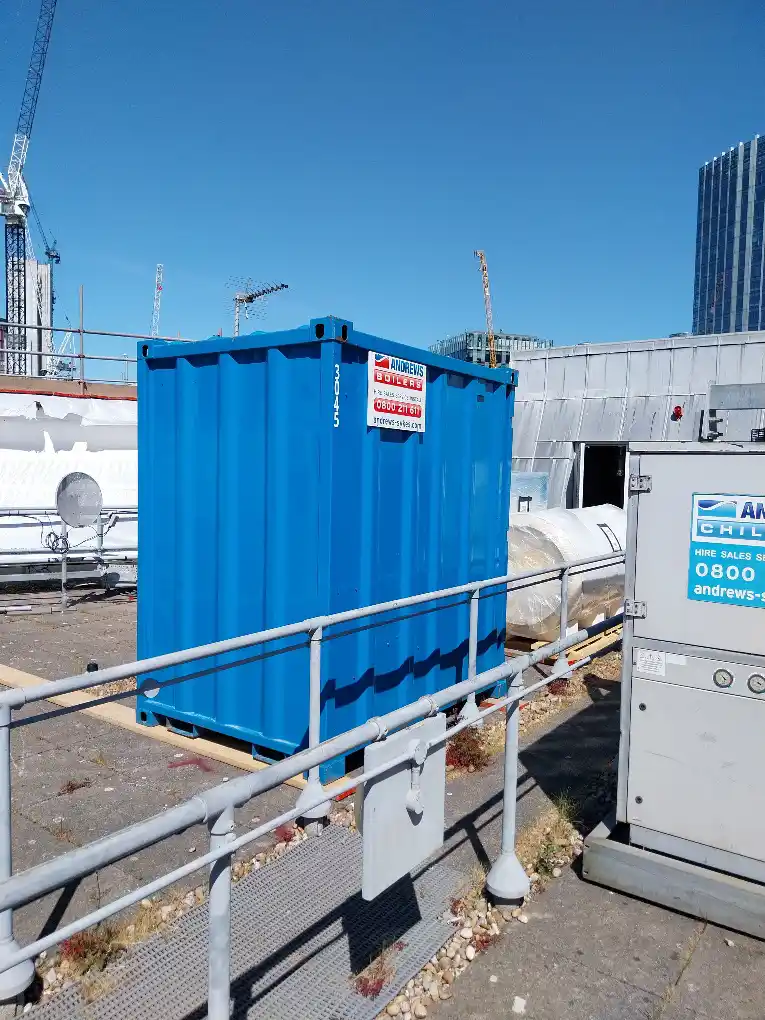 Andrews Sykes engineers connect temporary chiller hire unit to existing HVAC system